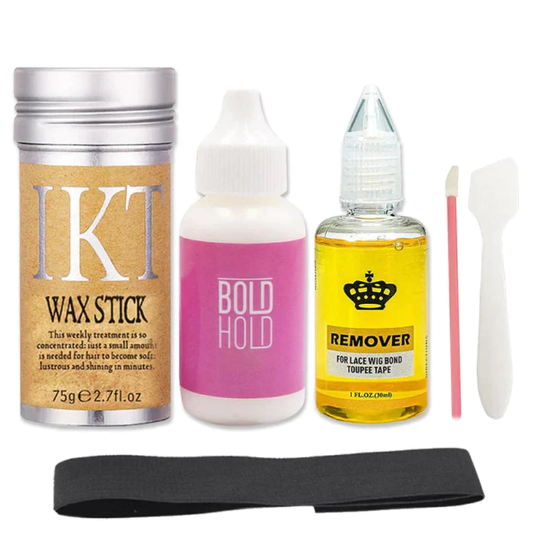 Ultimate Wig Adhesive Kit: Bold Hold Lace Glue, Waterproof Adhesive, Hair Wax Stick & Remover