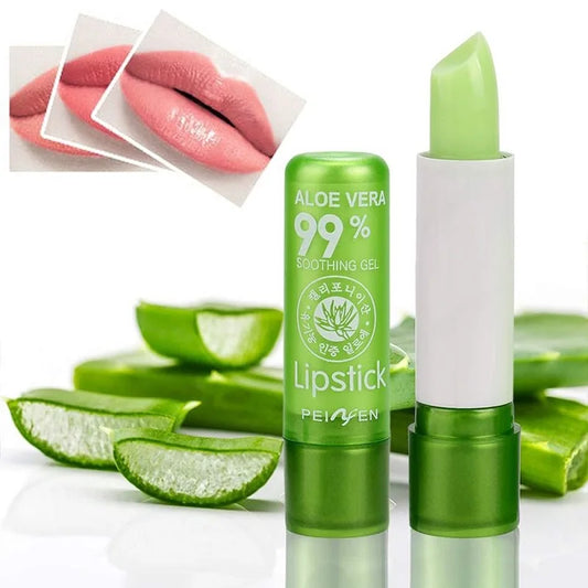 99% Aloe Vera Temperature Color Change Lipstick Moistourizing Lip Natural Temperature Change Color Lasting Jelly Lip Balm